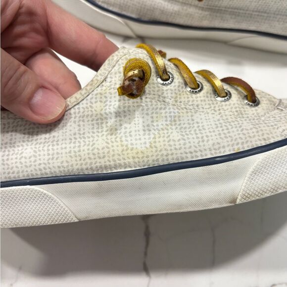 SPERRY | Women’s White Fashion Sneakers Gold Laces Shoes Size 8.5 - Picture 15 of 16